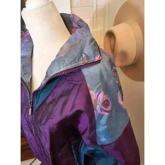 Vintage 80s/90s Outbrook Women's Size M Floral Jacket - Picture 3 of 9